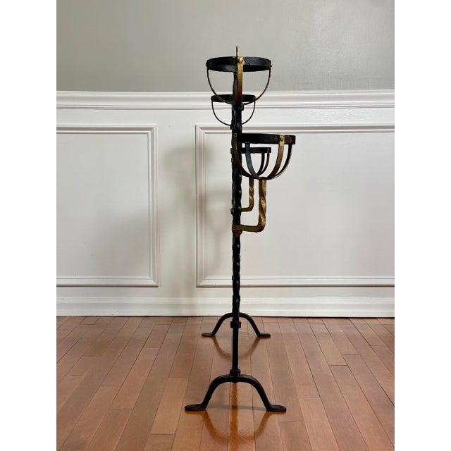 Large French Wrought Iron Chateau Landier Fireplace Screen, 1890s For Sale In Philadelphia - Image 6 of 18