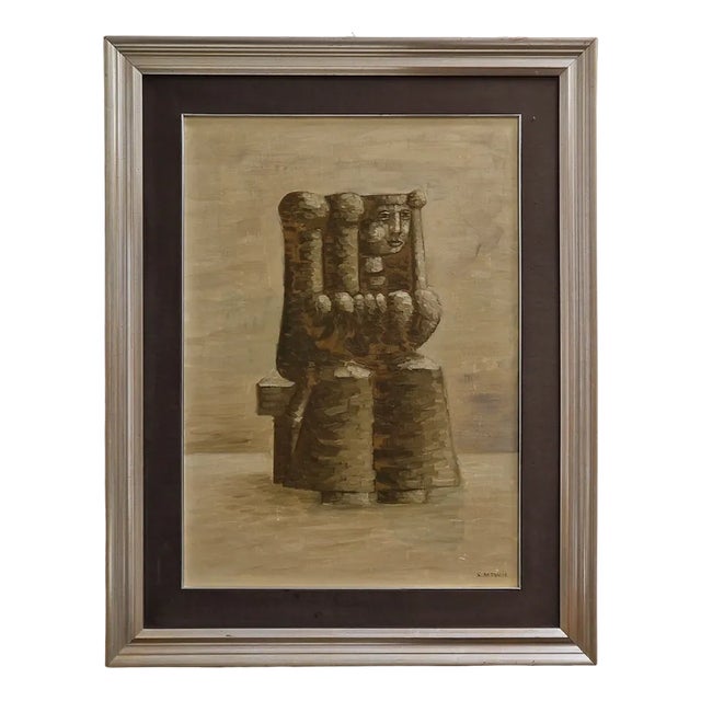 Xante Battaglia, Composition, 1970, Oil on Canvas, Framed For Sale