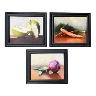 Three Still Life Oil Paintings of Fruit/Vegetables, Sold as a Set, Jonathan Aller For Sale