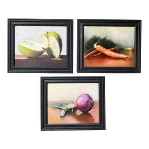 Three Still Life Oil Paintings of Fruit/Vegetables, Sold as a Set, Jonathan Aller