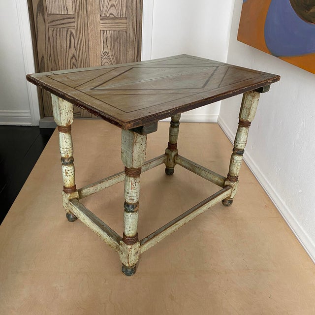 Light Green Late 19th Century French Provincial Side Table For Sale - Image 8 of 12