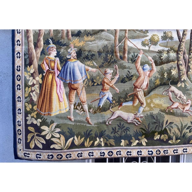 1990s Tapestry With Hunt Scene For Sale In Los Angeles - Image 6 of 10