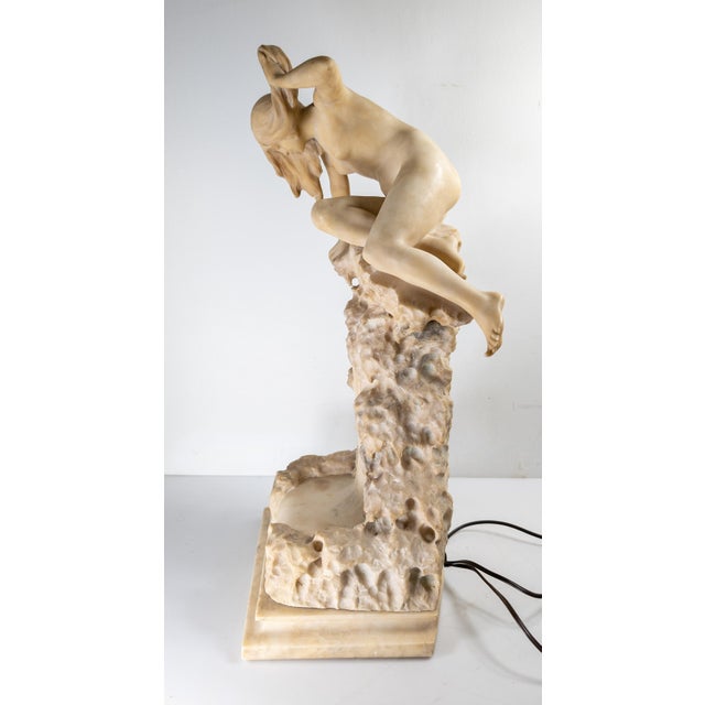 Stone Early 20th Century Alabaster Sculpture of a Woman by Umberto Stiaccini, Florence For Sale - Image 7 of 18