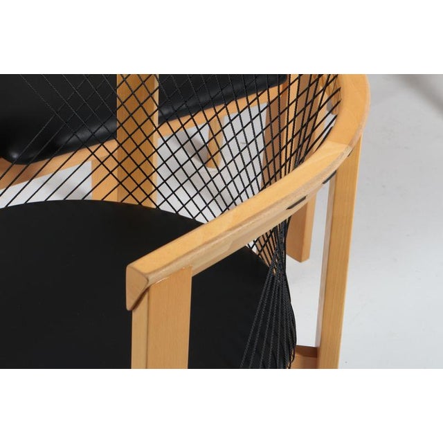 Wood Vintage String Chairs by Niels Jørgen Haugesen for Tranekær Furniture, 1980s, Set of 8 For Sale - Image 7 of 9