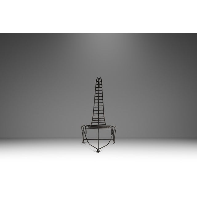 Oversized Modernist Wrought Iron Sculptural "Spine Chair" in the Manner of Andre Dubreuil, United States, C. 1980s For Sale - Image 4 of 18