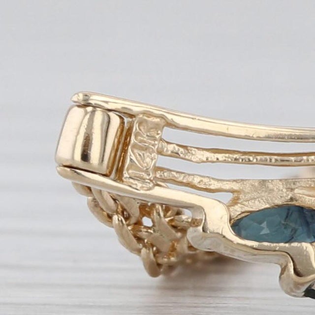 1.01ctw Blue Sapphire Diamond Bracelet 14k Yellow Gold Bismarck Chain 6.75" For Sale In Greensboro - Image 6 of 6