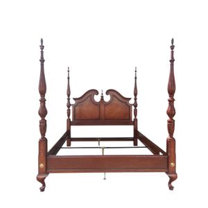Thomasville Collectors Cherry King Size Poster Bed Carved Headboard Chippendale