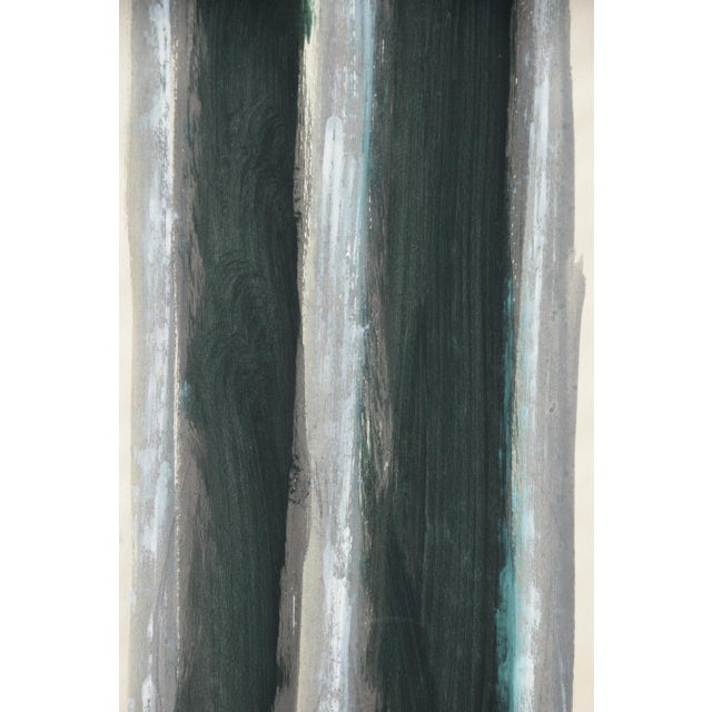 Black Manuel Costa Cabral, Abstraction, Minimalist Object, 1989, Egg Tempera on Wove Paper For Sale - Image 8 of 11