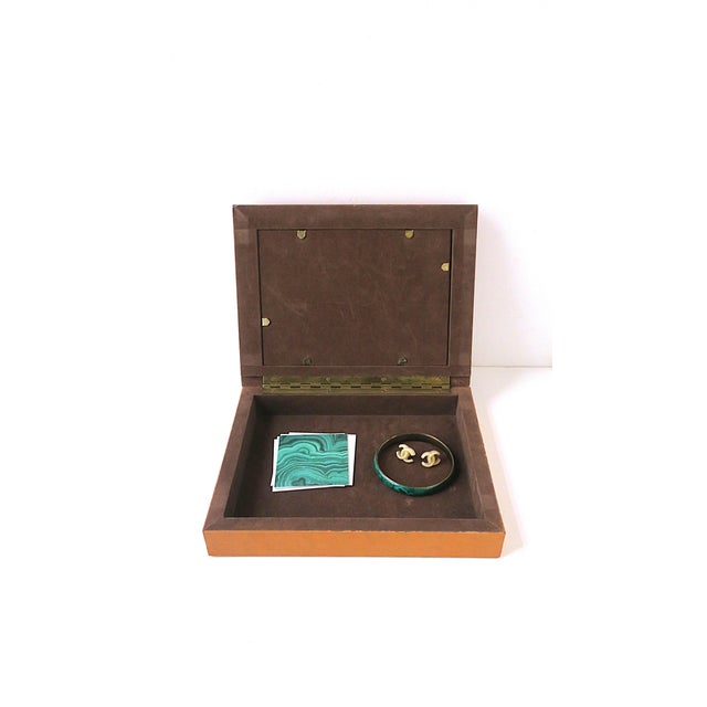 Metal Malachite Bangle Bracelet, Late 20th Century For Sale - Image 7 of 10