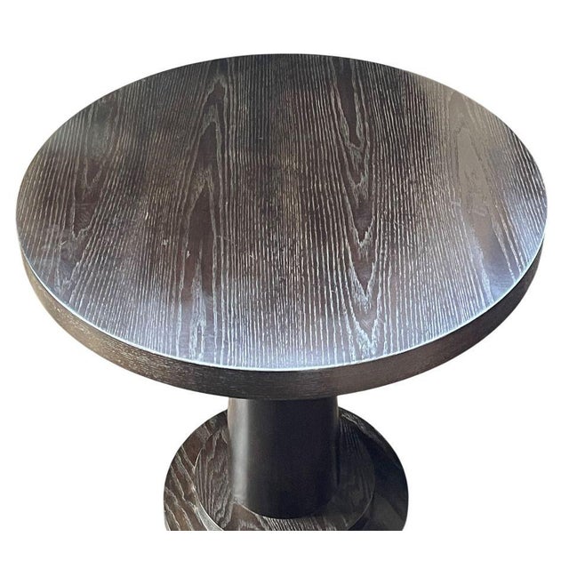 Modern Pair of Round End Tables by Bernhardt, u.s.a. Late 20th Century. For Sale - Image 3 of 5
