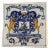 Dutch Delft Heraldic Tile in Blue and White For Sale