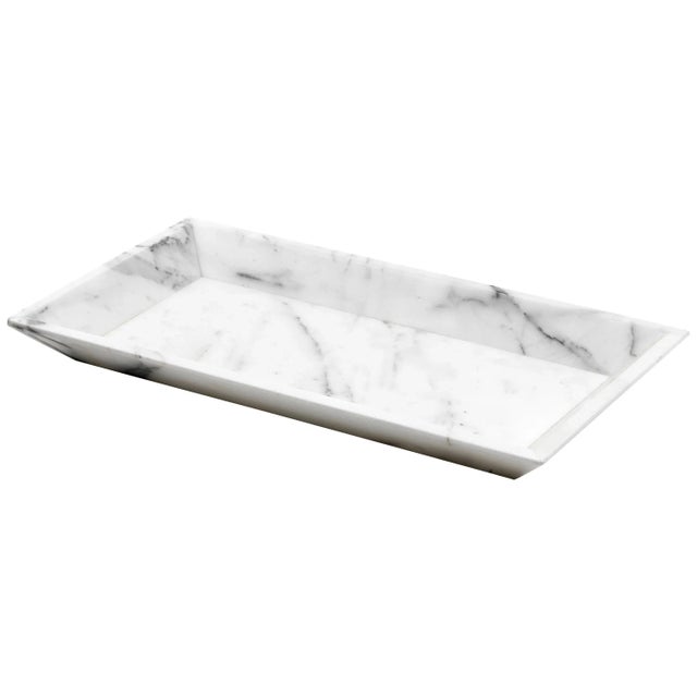 White Carrara Marble Tray or Plate For Sale - Image 9 of 9