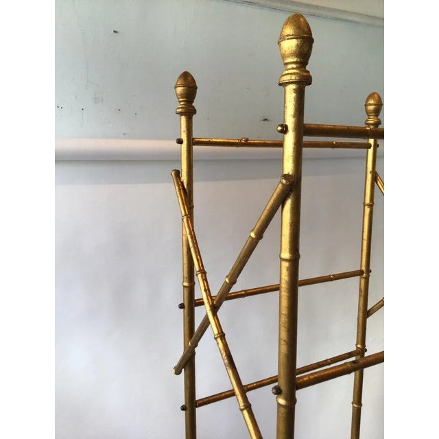 Faux Bamboo Gilt Metal Etagere For Sale In New York - Image 6 of 10