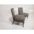 Modern slipper lounge chairs. The set is new, and in the manner of Robsjohn Gibbings. Feature walnut frames and gray...