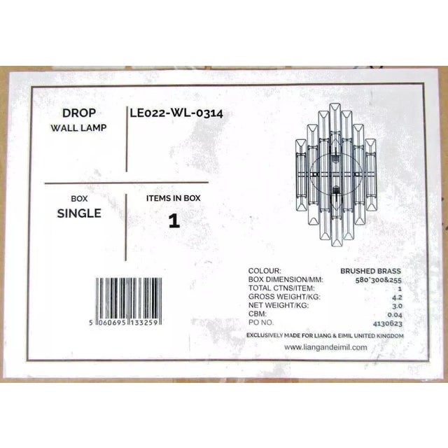 Liang & Eimil Drop Faceted Glass Rods Wall Lamp For Sale - Image 12 of 12