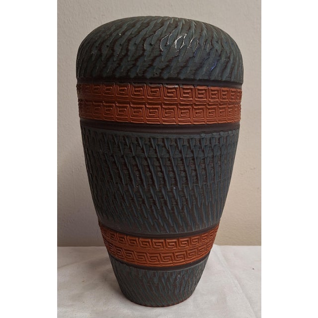 1960s Mid-Century Ceramic Vase with Handcrafted Decor, Germany, 1960s For Sale - Image 5 of 5