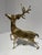 Rare and Elegant Vintage Brass Stag With Textured Fur and No Spots For Sale - Image 4 of 8