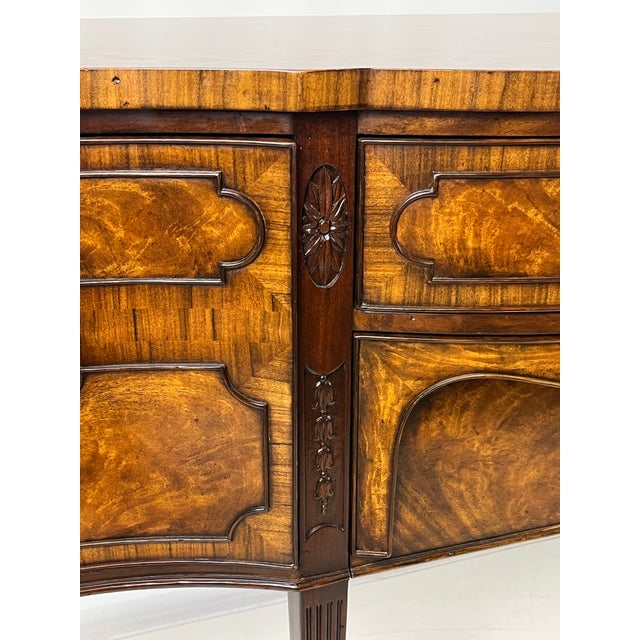 Early 20th Century Theodore Alexander "Althorp Living History" Sheraton Style Serpentine Sideboard For Sale - Image 16 of 18