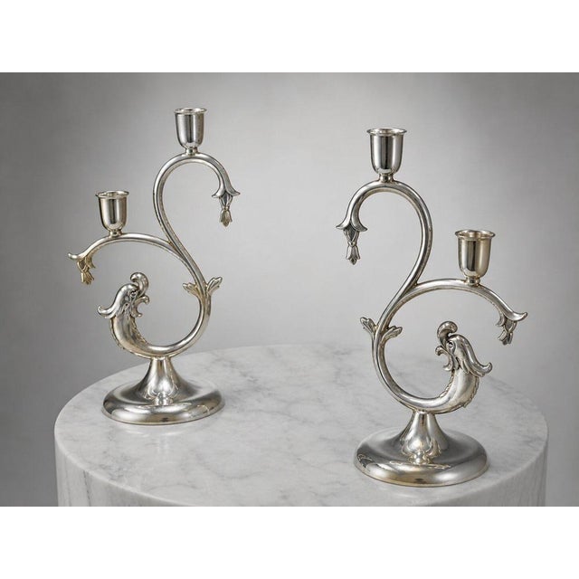 Pewter Candleholders from Svenskt Tenn, Sweden, 1931, Set of 2 For Sale - Image 3 of 9