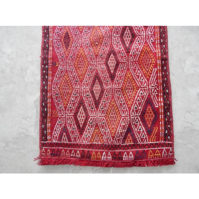 Nomadic Geometrical Turkish Tribal Vintage Handmade Anatolian Kilim Rug 1′7″ × 3′1″ For Sale In Philadelphia - Image 6 of 7