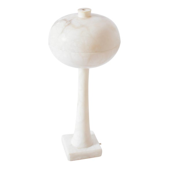 Space Age Alabaster Mushroom Lamp, 1970s. For Sale
