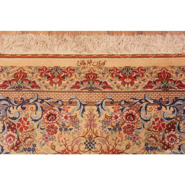 1950s Nazmiyal Collection Vintage Persian Silk Qum Rug For Sale - Image 5 of 6