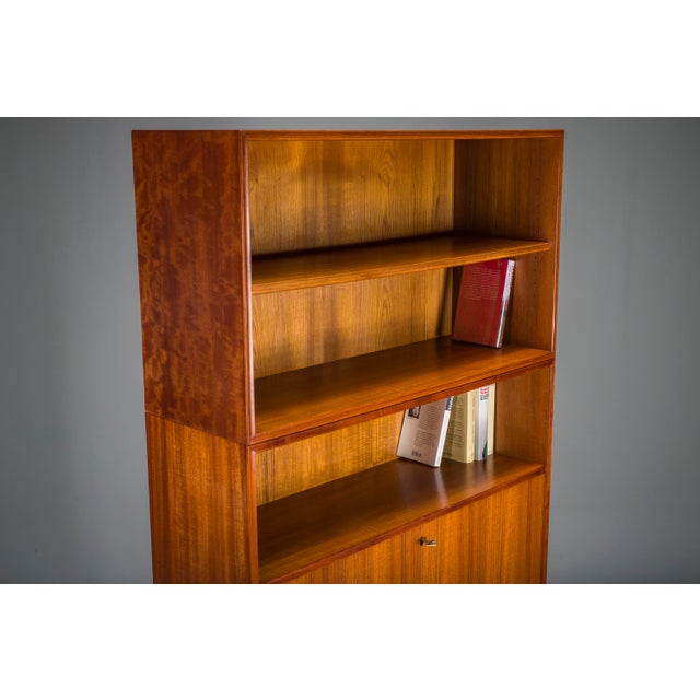 Large Vintage Bookcase with Bar in Teak by Heinrich Riestenpatt, 1960s For Sale - Image 13 of 17