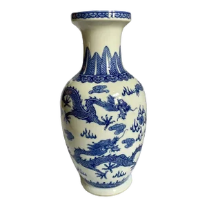 Blue and White Chinese Dragon Vase