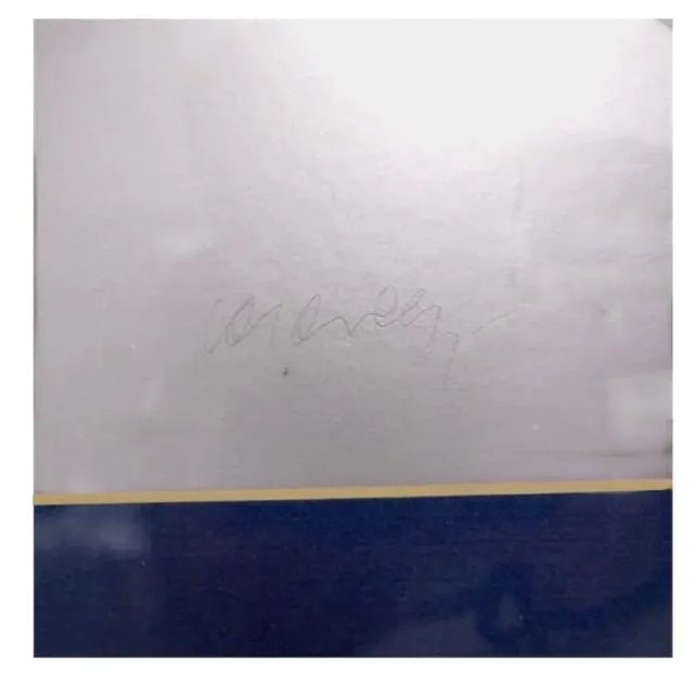 Signed Limited Edition Blue Cube Screenprint Poster by Victor Vasarely, numbered 30/200 and signed in pencil at the bottom...