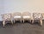 American Henry Link Dining Set. Fully Refurbished, New Upholstered Seats. Chippendale, White Washed Chairs and Table With Glass. Classic Coastal Design For Sale - Image 3 of 12