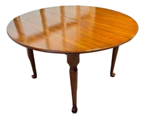 Vintage Henkel Harris Round Cherry Queen Anne Style Kitchen Dining Table