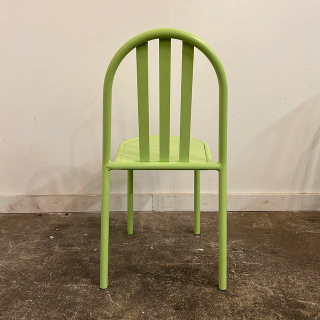 Light Green Set of 6 Model 222 Dining Chairs by Robert Mallet-Stevens Older Originals New Powder Coat For Sale - Image 8 of 13