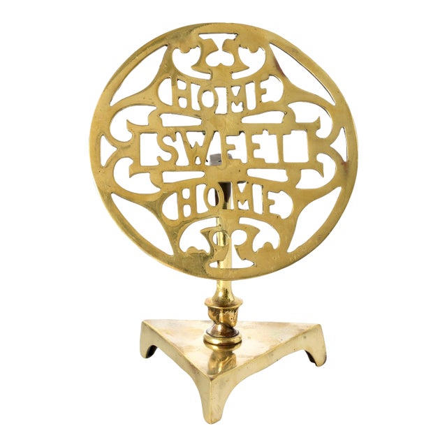 English Brass 'Home Sweet Home' Trivet For Sale