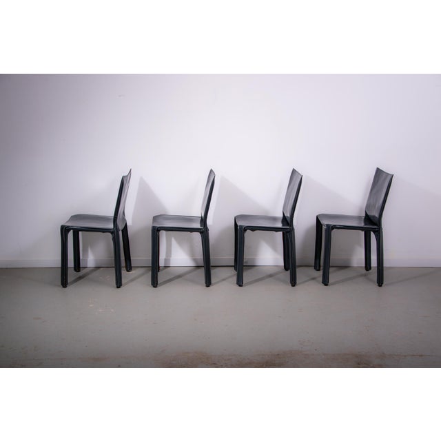 1990s CAB 412 Side Chairs by Mario Bellini for Cassina, 1995, Set of 4 For Sale - Image 5 of 18