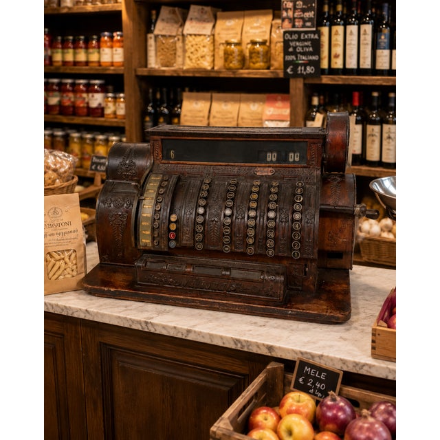 Antique Art Nouveau Mechanical Cash Register from National Cash Register Company, 1929 For Sale - Image 6 of 17