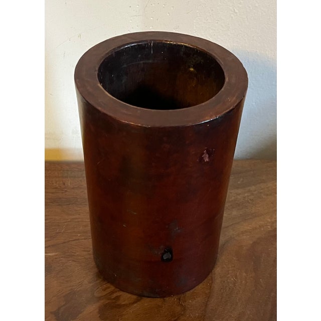 Antique 19rh Century Chinese Carved Wood Brush Pot For Sale - Image 12 of 12