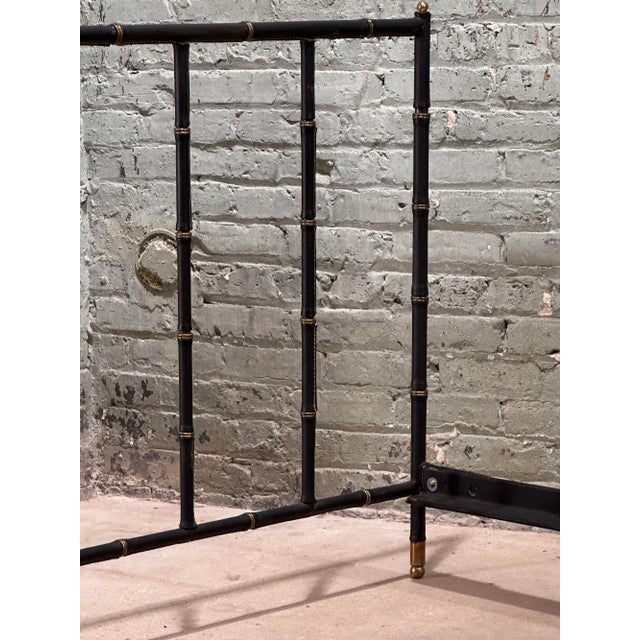 Jacques Adnet Hermes Leather and Brass Full Size Bed Frame, France 1950 For Sale In Chicago - Image 6 of 13