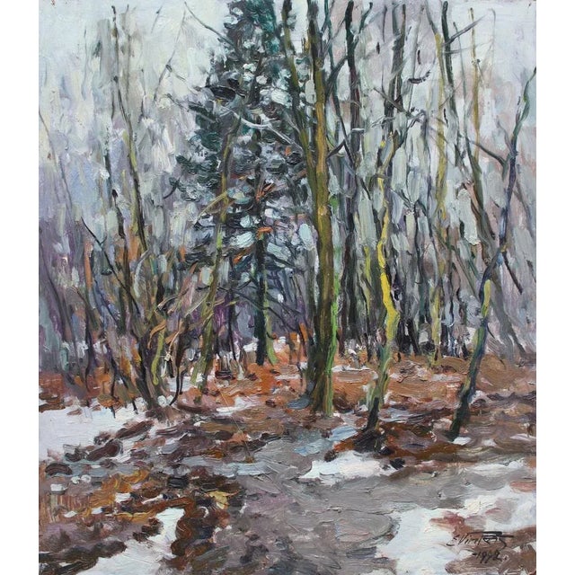 Edgars Vinters, An Early Spring, 1992, Oil on Cardboard For Sale - Image 4 of 4