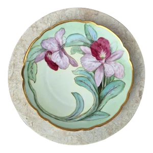 Antique Art Nouveau Hand Painted Gold Gilt Platter