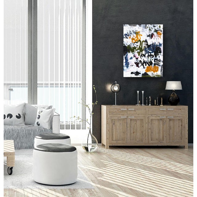 Los Angeles artist Amber Goldhammer paints dramatic abstract compositions in acrylic on canvas featuring energetic...