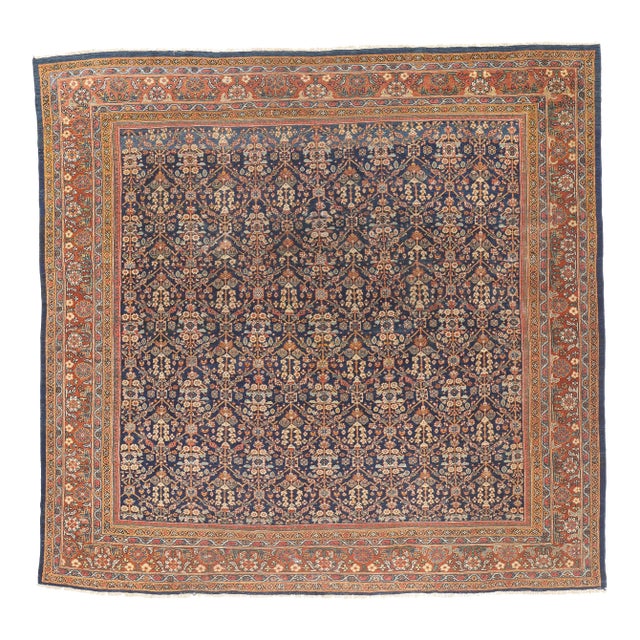 Antique Persian Mahal Rug, 11'01 X 11'11 For Sale