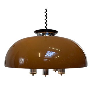 Italian Brown Acrylic Pendant Light with Rollycord from Giannelli Firenze Luce For Sale