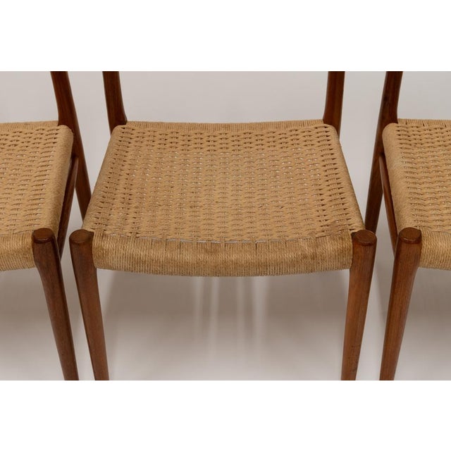 Teak and Cord Model 75 Dining Chairs by Niels Møller J.L. Møllers, 1960s, Set of 4 For Sale - Image 9 of 18
