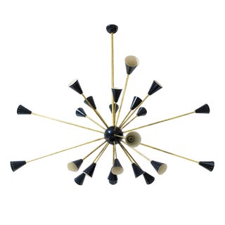 Italian Sputnik Brass Chandelier, 1950s For Sale