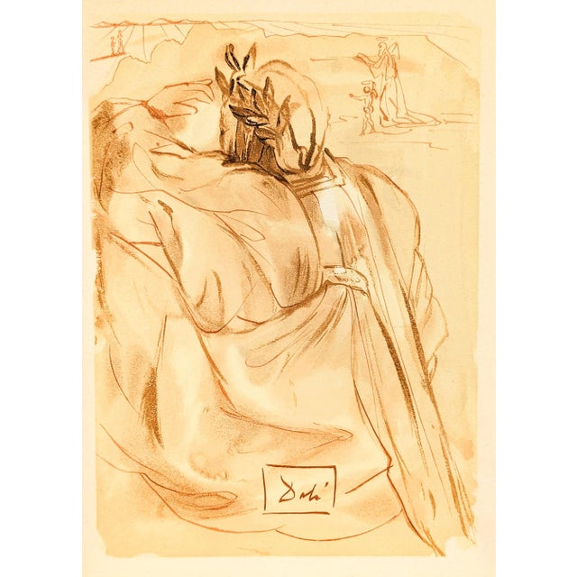 Salvador Dali, The Divine Comedy, Purgatory 30: The Announcement of a Great Event, Original Wood Engraving, 1963, Framed For Sale - Image 3 of 5