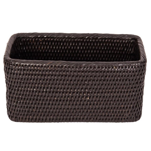 Artifacts Rattan Petite Basket in Tudor Black - 10" For Sale In Houston - Image 6 of 11