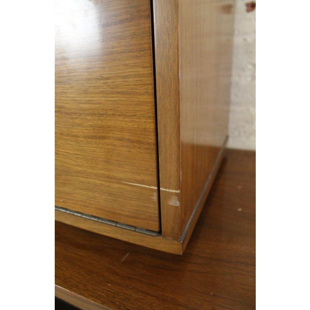 Mid 20th Century Diamond Front Walnut Cabinet W/ Bookcase Topper For Sale - Image 9 of 11