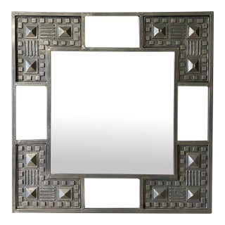 Vintage Brutalist Wall Mirror For Sale