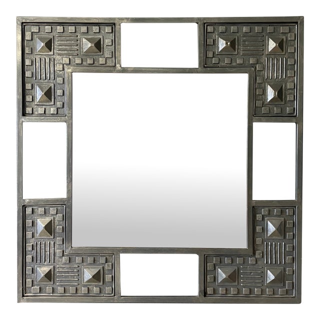 Vintage Brutalist Wall Mirror For Sale