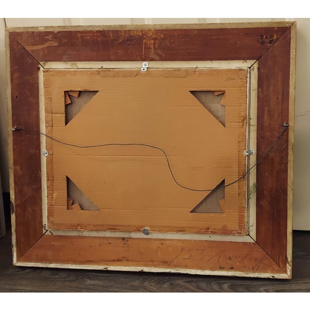 Antique California Artist Ralph Davison Miller Oil Painting Housed in a Carved Frame For Sale - Image 17 of 18